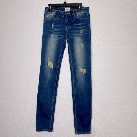 Hudson Girls Disressed Skinny Jeans Cpsia 14 - Picture 1 of 5
